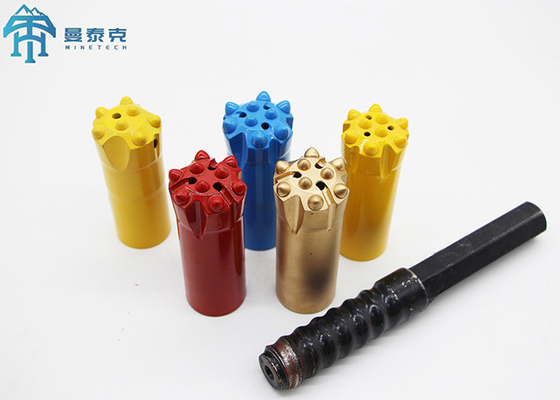 T38 64mm boutons filetés faits par acier allié haute résistance et carbure de tungstène